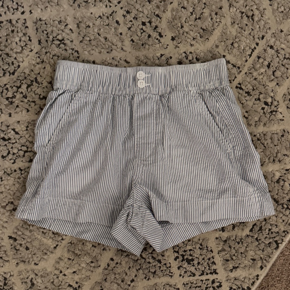 SO Blue and White Striped Shorts